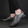 Casual Shoes 2024 Leather Men Lace Up For Mens Black Gray Walking Man Comfortable Male Footwear