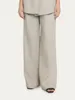 Dwuczęściowe spodnie damskie 2024 Spring Women Kobiet Linen Set Feading Rleeve-U-U-U-U-U-U-Bed-Up kamizelka garnituru lub luźna długość kostki