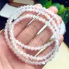 Link pulseiras 4mm natural branco moonstone triplo círculo pulseira moda energia pedra reiki cura cristal costa fengshui presente 1 pçs