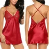 Pyjamas sexy Femmes Sexy Pyjamas Lace Satin Silk Sleepwear Night Dress Lingerie Érotique Sous-vêtements Babydolls Babydolls Pyjamas Costume exotique 2404101