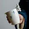 Tea Cups 200ml Pure Hand-painted Butterfly Orchid Ceramic Justice Cup Pendant Uniform Divide Chahai Ceremony Accessories