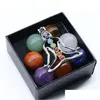 Loose Edelsteine 7 Chakra Rad natürlicher Energie Stein 20mm Kugel Boxed Yoga Heilungsführung Meditation Drop Lieferung OTT1V