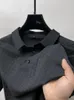 Polos pour hommes 2024 Été Haut de gamme Mode Checker Imprimé Soie de glace Polo à manches courtes à la mode Revers Casual T-shirt Respirant Top