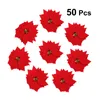 Decoratieve Bloemen 50 Poinsettia Kunstkerstboomornament Voor Kerstmis Valentijnsdag Lente