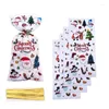 Gift Wrap 50pcs Santa Claus Crutch Bags Christmas Candy Cookie Xmas Packaging Plastic Pouch S Year