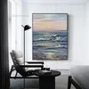 Grande toile profonde de coucher de soleil peinture à l'huile de la mer des vagues océaniques paysage paysage marin moderne sachage de mer moderne pour décor de chambre à coucher pour la chambre à coucher