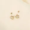 Stud Earrings Stainless Steel Flower Petals Shell For Women Piercing Gift Luxury Wedding Accessories Goth Jewelry Korean Style