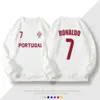 Zespół Portugalii Cristiano Ronaldo 7 okrągłe bluza z kapturem dla mężczyzn wiosna kobiet i jesienne długi rękaw zwyczajny wszechstronny