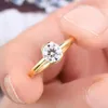 Cluster Rings Vinregem 18K Gold Plated 925 Sterling Silver 3EX VVS1 D Color 1CT Real Moissanite Diamonds Women Ring Jewelry Engagement Gifts