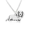 Pendant Necklaces Long Hair Dachshund Doxie Dog Puppy Initial Necklace For Women Stainless Steel Chains Lover Jewelrypendant Drop Deli Dhlda