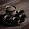 Zestawy herbaty japońskie surowe tao yi garnek cztery filiżanki zestawu herbaty ceramiczne herbatę podróży