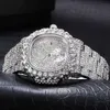 MISSFOX Baida Fashion Diamond Hip Hop Full Sky Star Glow Reloj de cuarzo para hombre