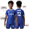 Anpassade tryckpojkar Fotbollsträning Jersey Childrens Shirts Quick Dry Soccer Wear Uniform Set for Kids 6326 240318