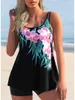 Roupa de banho feminina impressão tankini 2024 vestido curto cintura alta maiô feminino banhistas natação natação terno beachwear