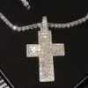 Zuanfa – bijoux religieux en argent massif glacé VVS Gra Baguette Moissanite, pendentif croix en diamant