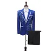 Abiti da uomo Blazer Serie G N Blazer da uomo Bellissimo smoking lilla viola con motivo floreale 3 pezzi Costume da festa formale Homme Slim Fit 231114