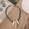 Hänghalsband vintage uttalande geometriska långa kedjor Alla hjärtans dag krage halsband för kvinnor guldfärg silver trender produkter