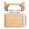 Hooks Bamboo Sofa Tray Table Clip On Side Couch Arm With Phone Holder