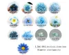 Dekorativa blommor 58st Blue Artificial Silk Flower Heads Combo Set för DIY Craft Gift Box Garland Wall Ornament Decor Fake Rose Frangipani