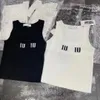 Camiseta sin mangas, camiseta sin mangas de diseñador, top corto de punto para mujer, tops bordados con letras, jersey, chaleco, camiseta de moda para mujer, honda, ropa de mujer de lujo