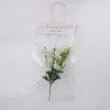 Storage Bags 10pcs Transparent PE Long Tote Bag Flower Packaging Bouquet Florist Decoration Celebration Party Gift Pouches