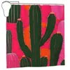 Shower Curtains Graphic Cactus Illustration In Green Pink And Orange Curtain 72x72in With Hooks DIY Pattern Privacy Protection