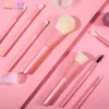 Docolor 8Pcs Makeup Brush Set Pink Foundation Powder Eyebrow Eyeshadow Face Make Up Cosmetic Tools Professional With Holder 240314