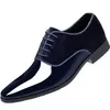 Chaussures décontractées classiques hommes robe sans lacet en cuir noir pour bout pointu affaires mariage formel grande taille MPX125