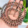 Chain Link Armbanden 6Mm Natuurlijke Groene Tuin Kwarts Triple Circle Armband Gladde Edelsteen Reiki Healing Sieraden Energie Kristal Holi Dhxbc