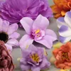 Fleurs décoratives 26pcs tête de fleur de soie artificielle combo ensemble violet marguerite en vrac bricolage mariage bouquet de mariée floral mur numéro décor