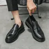 Chaussures décontractées tendances de la mode hommes respirant hommes en cuir de luxe confortables appartements à semelles épaisses imperméables bout rond
