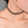 Pendant Necklaces Hot New Stretch Vintage Choker Tattoo Necklace For Women Girl Charm Punk Retro Gothic Elastic Necklace Female Party Wedding Gift 240330