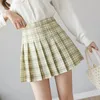 XSXXL Girls Striped Pleated Skirt Elastic Waist Female Sweet Mini Dance Plaid Girl Skirts 240323