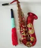 Nytt ankomst Musikinstrument Suzuki BB Tenor Högkvalitativ Saxofon Mässing Body Golden Red Gold Key Sax med munstycket4533078