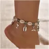 Anklets kvinnor bohemisk fjärilskedja ankletter hänge kreativa vintage delfin fisktail skal hängen strand ankel lady drop leverera dhixe