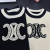 Женский вязаный свитер с длинными рукавами и вышивкой логотипа, с круглым вырезом и цветными блоками, стразами, SML