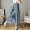 Women's Pants Summer Solid Color Fashion Wide Leg Trousers Women High Street Casual Loose Elastic Waist Lacing Culottes Elegant Pleated