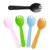 Disposable Flatware 100Pcs Plastic Spoons Forks For Cake Ice Cream Fruit Dessert Soup Coffee Tableware Party Baking Shop Supplies