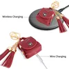 Keychains Lanyards 1 personalized and cute Kawaii mini bag keychain vintage new headphones car wallet pendant leather coin wallet mini handbag accessor J240330