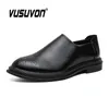 Chaussures décontractées Men Mandis de mode Robe zip Brogue Classic Black Causal Footwear Big Taille 38-46 Flats