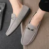Casual Shoes Men Driving Peas Designer Brand Suede Footwear Leather Luxury Moccasins Black Loafers Sneaker Flats Lazy Boat Men