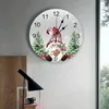 Wandklokken Kerstkabouter Sneeuwvlokken Ronde Klok Modern Design Keuken Hanghorloge Home Decor Stil