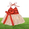 Baby Girls Moana Summer Dress Kids Tutu Bow Beach Sundress TodddlDR BARR FRAP Rygglöst tecknad prinsessan Söt cosplay kostym Q3111114