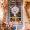 Декоративные цветы, пасхальные венки для входной двери, многоразовый венок из мешковины, милый держащий морковь, дизайн, украшения для дома