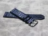 Komponenten Krokodilhaut Blau Uhrenband Echtes Lederarmband Armband 18mm 19mm 20 mm 21 mm22 mm dünner Abschnitt Weichwachtband Uhrengurt