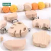 Bopoobo 20pc Pacifier Wooden Heart Clip Baby Teether Ecofriendly Crafts Wooden Dummy Clips For Baby born Dummy Clip Chains 240326