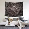 Tapestries Elegant Rose Gold Mandala Tapestry Wall Hanging Printed Polyester Marble Yoga Mat Decor 95x73cm