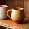 Mokken 520 ml eenvoudige gradiënt kleur mok keramische koffiemelkhandgreep drinkhaver watems beker watersap theekopje duurzaam