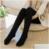 Leggings Tights Winter Kids Lamb Wool Pantyhose For Baby Girls Solid Pants Children Thickening Skinny With Fleece Clothing Drop Delive Dhcwr