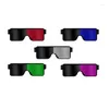 Lunettes d'extérieur LED USB rechargeable allument des lunettes de soleil lumineuses avec 8 modes d'animation pour Halloween Noël et divers festivals Drop Otozu